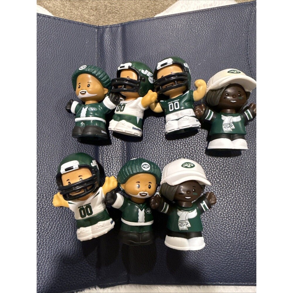 NY  Jets Little People Collector NFL Fisher-Price LP Football People Lot Of 7